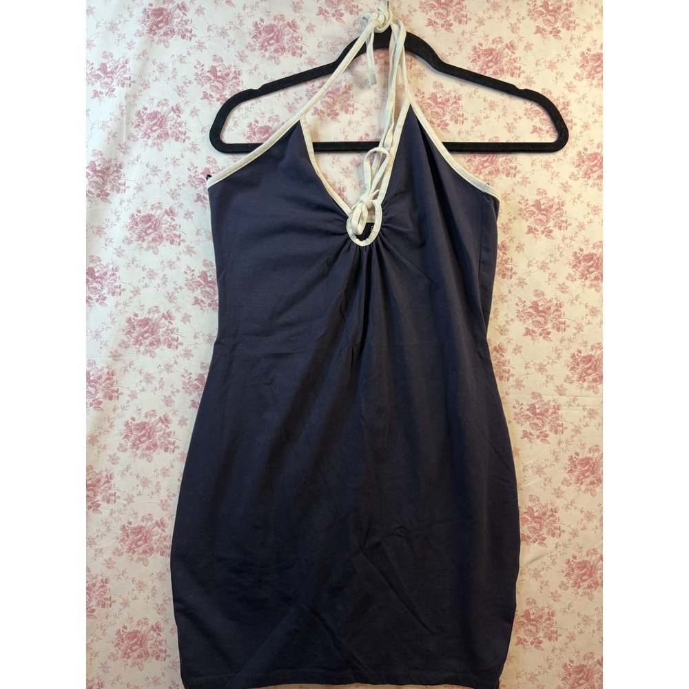 H&M Divided Navy Blue Halter Bodycon Mini Dress Size M